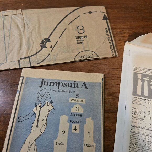 Butterick 5447 Sewing pattern Kids jumpsuit Knits 1970s Size 3 UNCUT - Picture 8 of 8